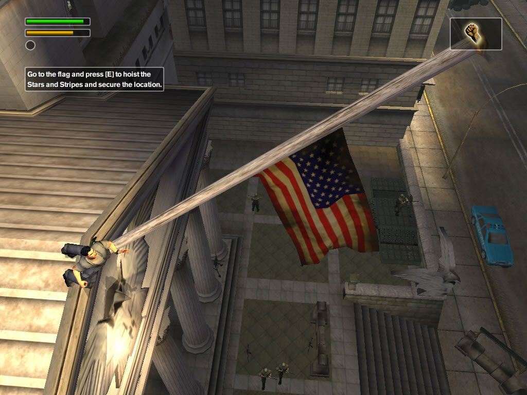 Freedom Fighters (Windows) screenshot: You complete missions by raising the American flag