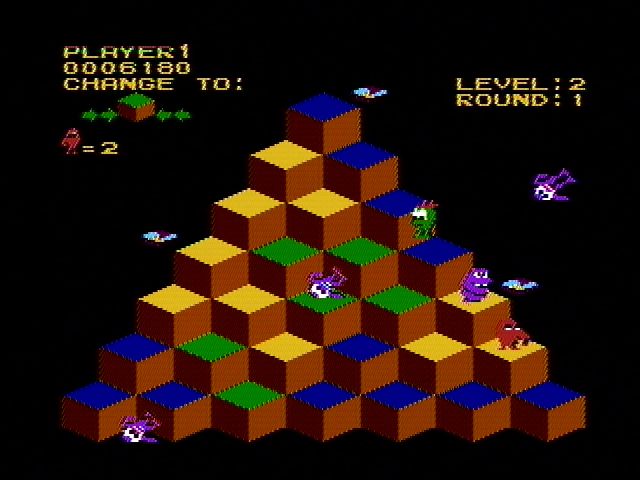 Screenshot of Q*bert (NES, 1982) - MobyGames