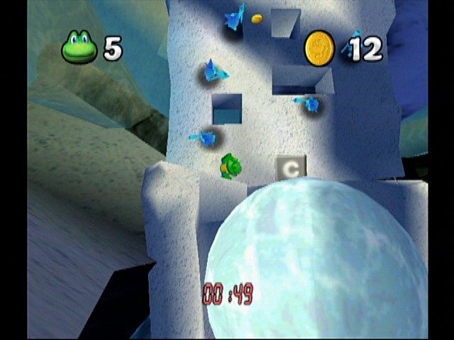 Frogger Beyond (GameCube) screenshot: Snowy Mountain Top