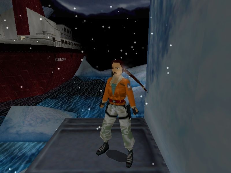 Tomb Raider III: Adventures of Lara Croft (Windows) screenshot: Just because the temperature is below zero doesn't mean you have to zip up.