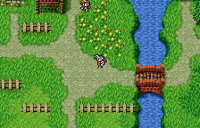 Final Fantasy II (WonderSwan Color) screenshot: A quiet village...
