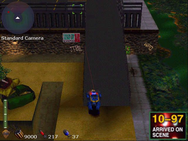 Future Cop: L.A.P.D. (PlayStation) screenshot: beginning the mission