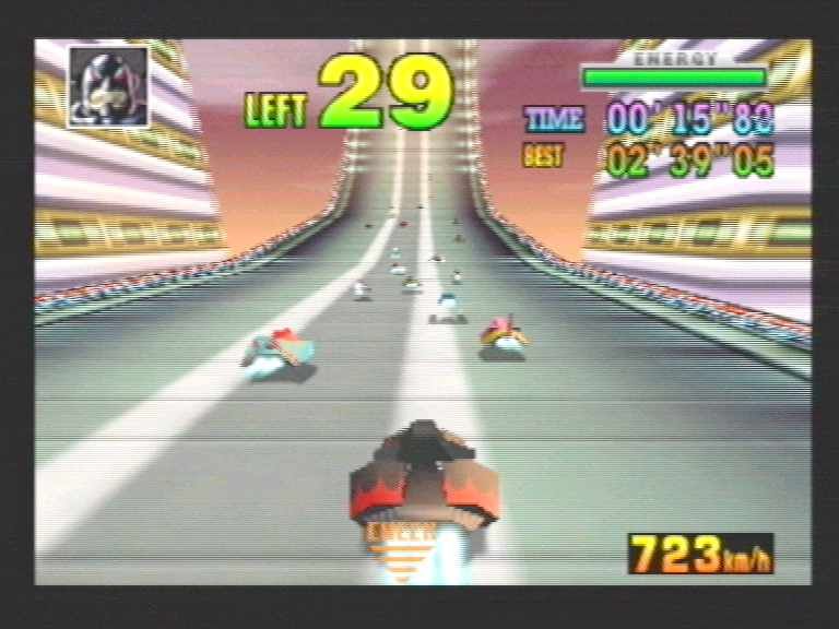 F-Zero X (Nintendo 64) screenshot: The death race mode, where you've simply gotta beat all the other cars down.