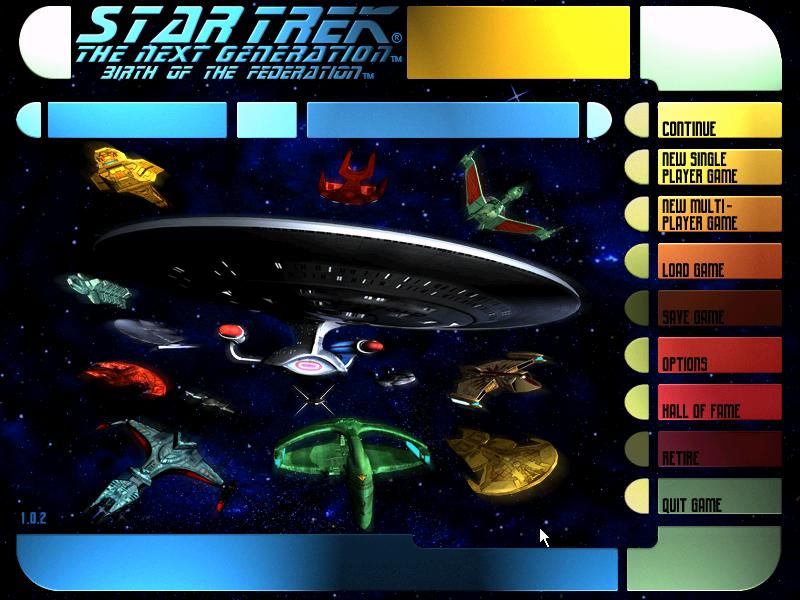 Star Trek: The Next Generation - Birth of the Federation (Windows) screenshot: Main Menu