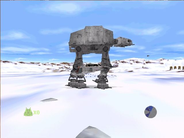 Star Wars: Shadows of the Empire (Windows) screenshot: AT-AT harpooned