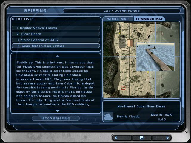 Tom Clancy's Ghost Recon: Island Thunder (Windows) screenshot: Mission briefing.