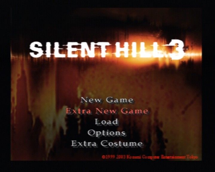 Silent Hill 3 (PlayStation 2) screenshot: Main Menu (after finishing the game once)