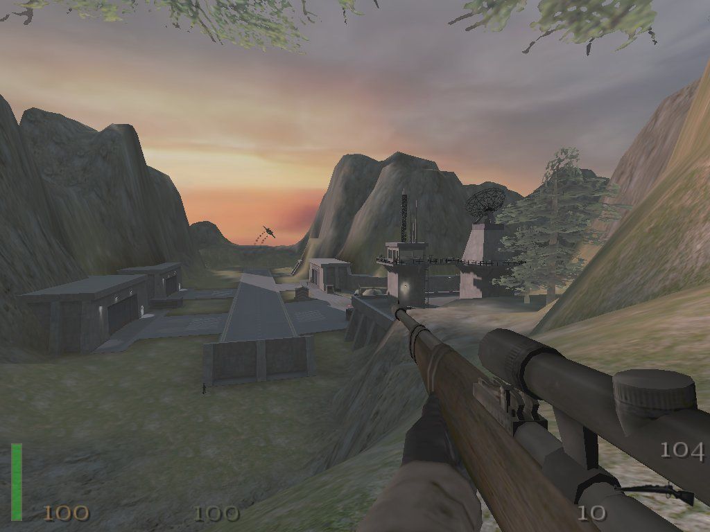 Return to Castle Wolfenstein: Game of the Year (Windows) screenshot: The sniper rifle is essential for large outdoor areas, such as this vast German airfield