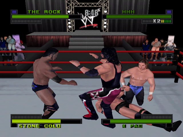 WWF Attitude (Nintendo 64) screenshot: some heavy action