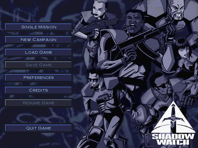 Shadow Watch (Windows) screenshot: Title screen