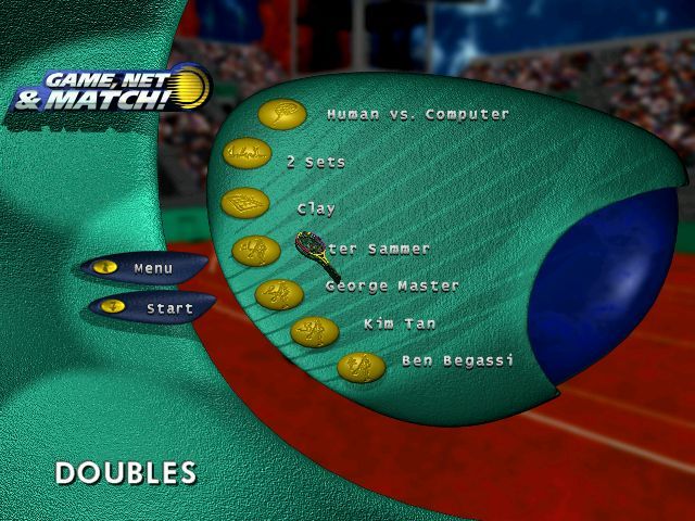 Game, Net & Match! (Windows) screenshot: Setting up a doubles game