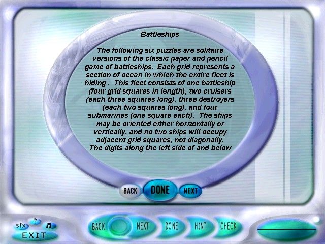GAMES Interactive 2 (Windows) screenshot: Each game starts out with a brief description of the rules...