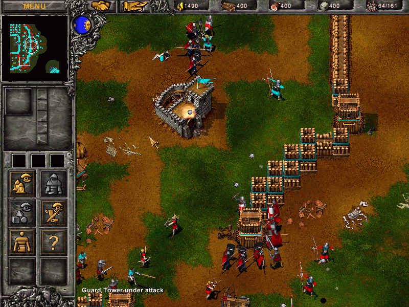 Tzar: The Burden of the Crown (Windows) screenshot: Attacking a town