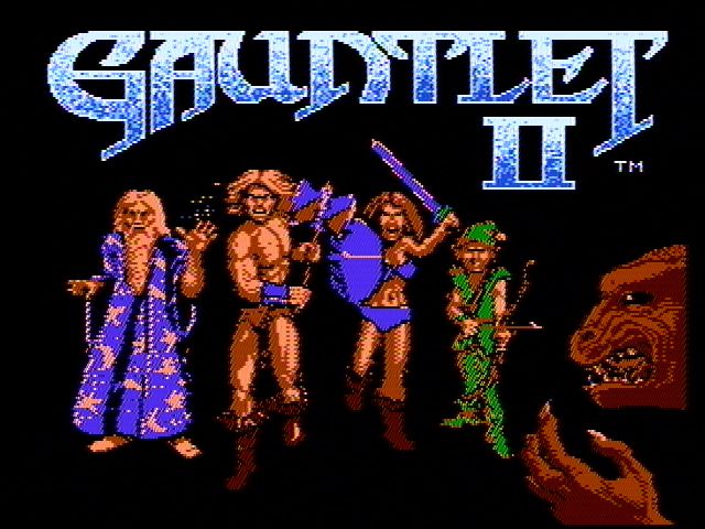 Gauntlet II (NES) screenshot: Title screen