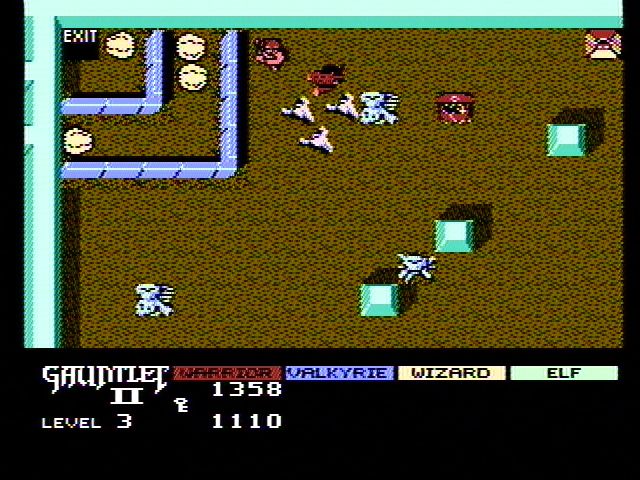 Gauntlet II (NES) screenshot: The exit behind locked doors