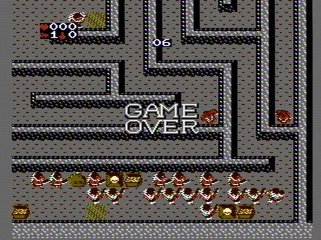Gauntlet (NES) screenshot: Game over