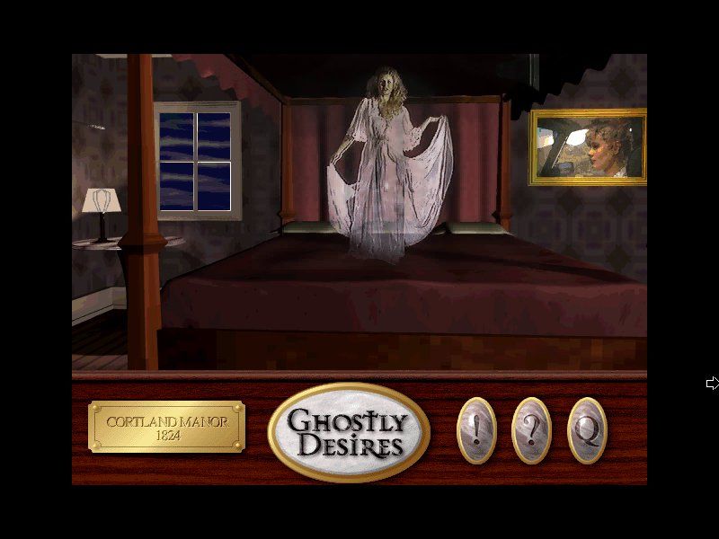 Ghostly Desires (Windows) screenshot: Madam's ghost on the bed