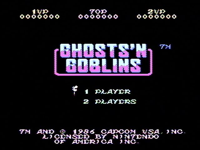 Ghosts 'N Goblins (NES) screenshot: Title screen