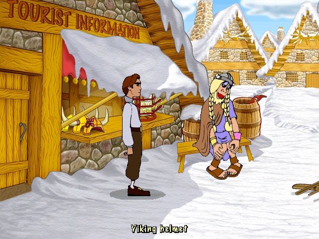 Gilbert Goodmate and the Mushroom of Phungoria (Windows) screenshot: The Viking Village