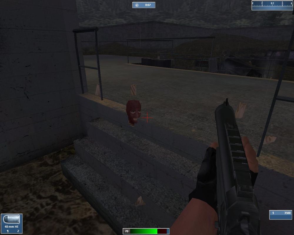 Global Operations (Windows) screenshot: Poor guy... every part of him blew up except his head.