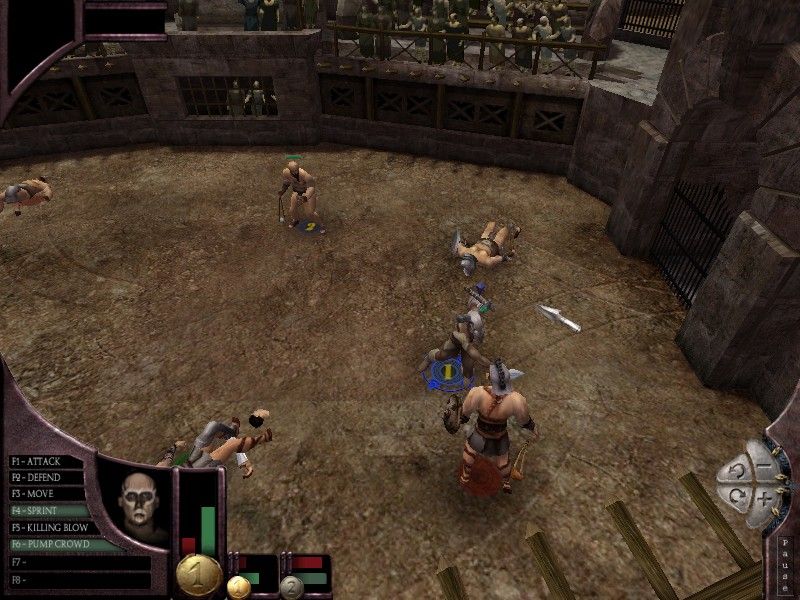 The Gladiators of Rome (Windows) screenshot: A large team vs. team battle.