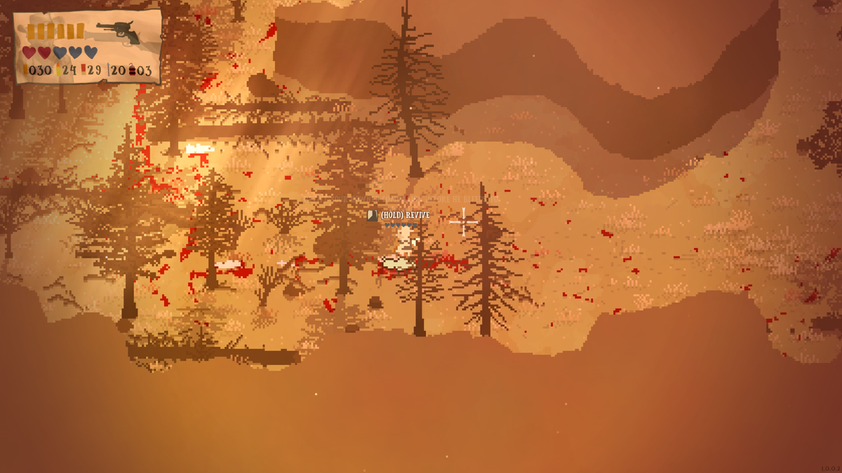 Colt Canyon (Windows) screenshot: Reviving a companion in the woods.