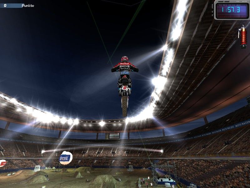Moto Racer 3 (Windows) screenshot: Flying high!