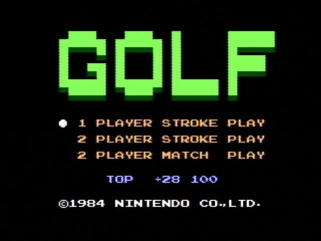 Golf (NES) screenshot: Title screen