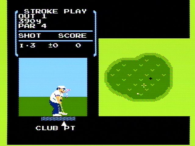 Golf (NES) screenshot: On the green