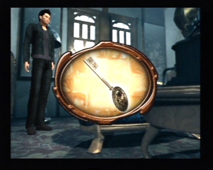 Glass Rose (PlayStation 2) screenshot: A-ha! Found the key under the sofa. Wonder what's it for.