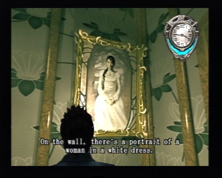 Glass Rose (PlayStation 2) screenshot: Hmm, I could swear I saw someone in this mansion that looks just like the woman in the picture.