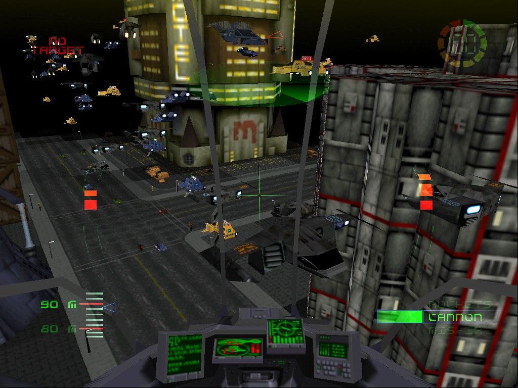 G-Police (Windows) screenshot: Heavy traffic