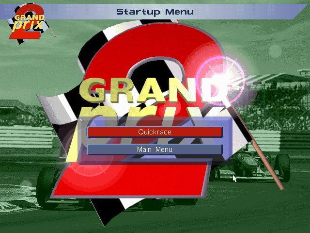 Grand Prix II (DOS) screenshot: Startup Menu