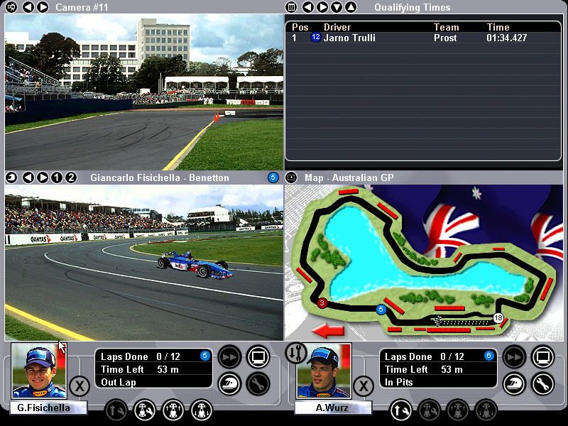 Grand Prix World (Windows) screenshot: The qualifying session