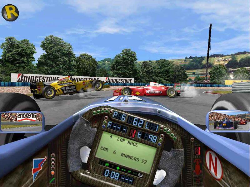 Grand Prix 3 (Windows) screenshot: Dodge and drive on the racetrack