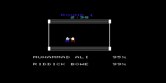 Ringside Boxing (VIC-20) screenshot: Muhammad Ali Versus Riddick Bowe