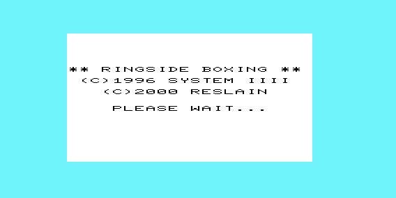 Ringside Boxing (VIC-20) screenshot: Introduction