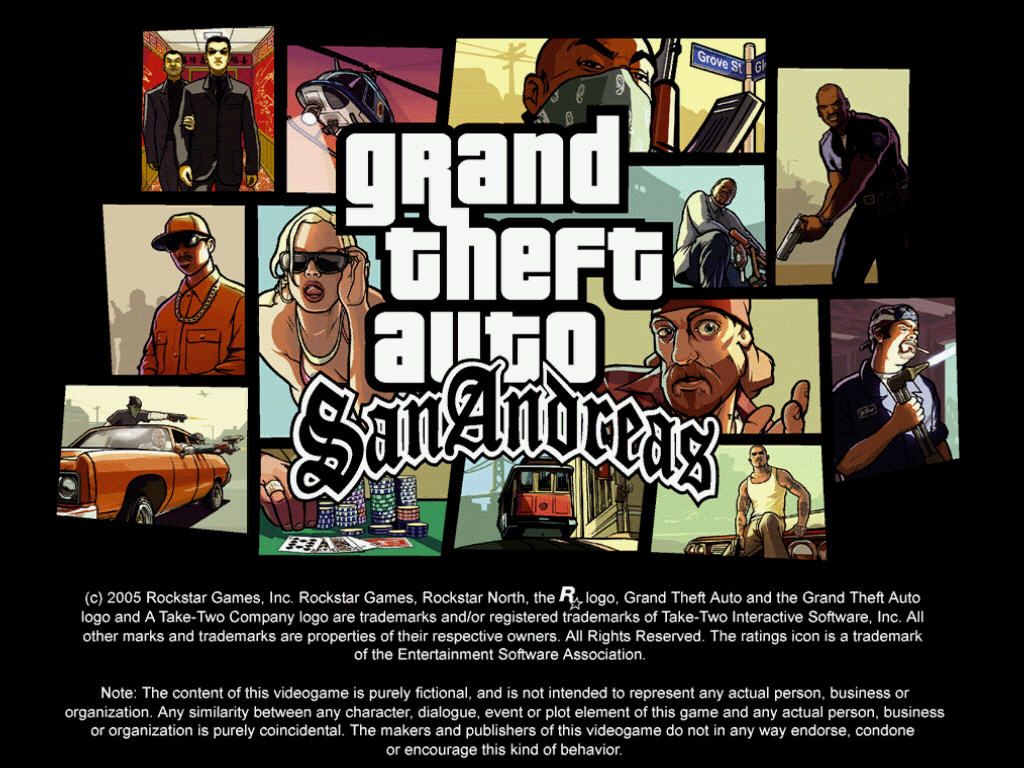 Grand Theft Auto: San Andreas (Windows) screenshot: Title screen.