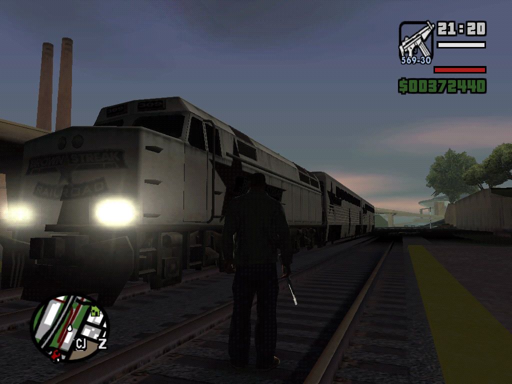 Grand Theft Auto: San Andreas (Windows) screenshot: In San Andreas you could even steal a train.
