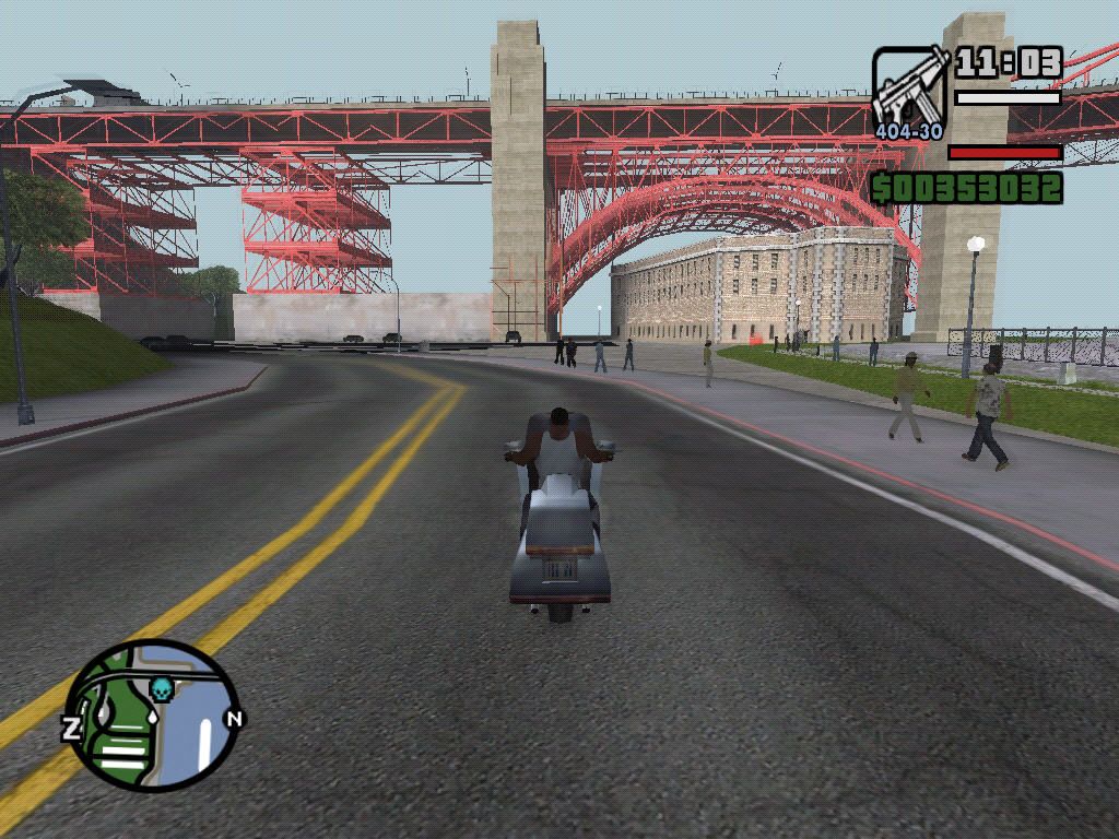 Grand Theft Auto: San Andreas (Windows) screenshot: Streets of San Fierro.