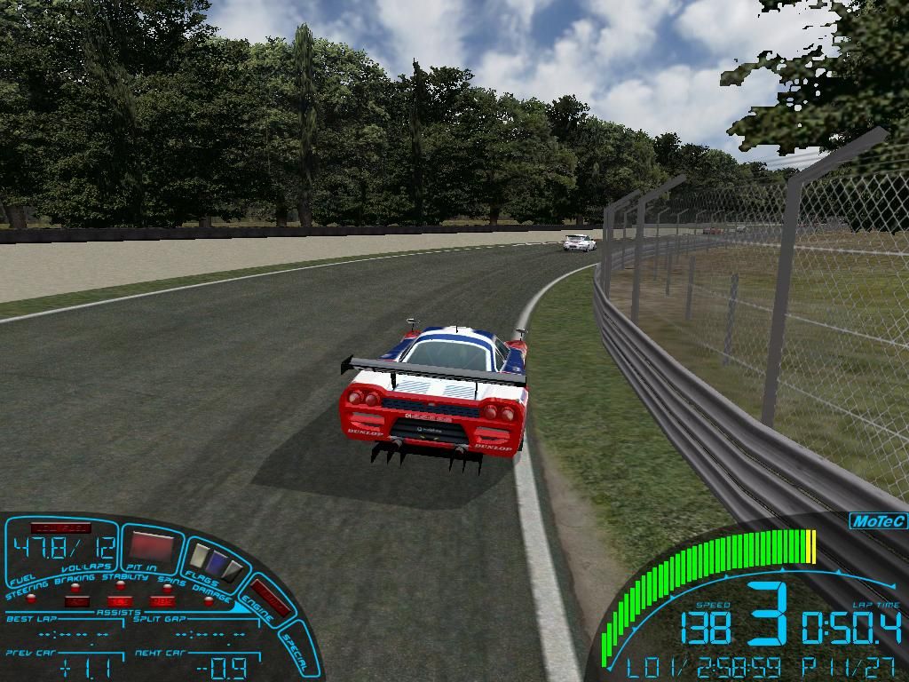 GTR: FIA GT Racing Game (Windows) screenshot: An arcade-style driving view