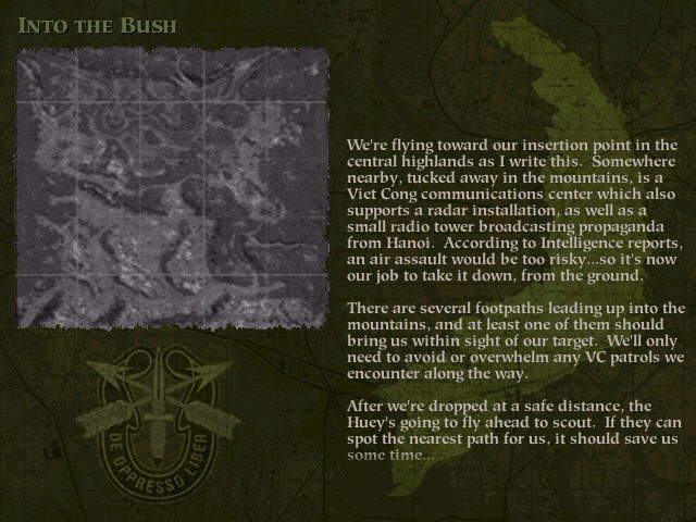 Green Berets (Windows) screenshot: Mission Briefing