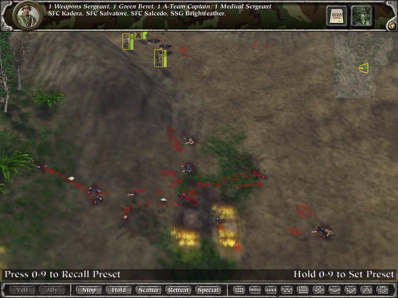 Green Berets (Windows) screenshot: a bloodbath, is the only way to describe what happened to my men