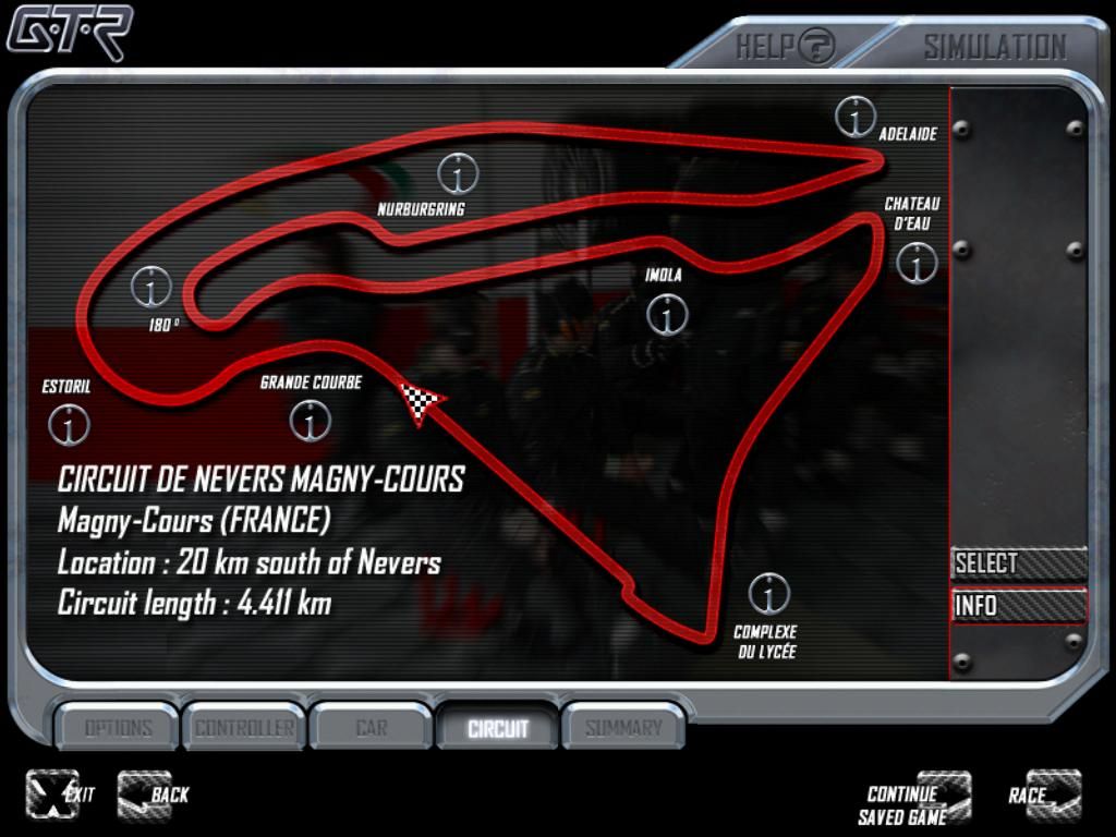 GTR: FIA GT Racing Game (Windows) screenshot: One of ten tracks available in the game