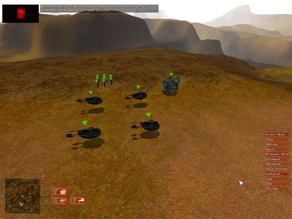 Ground Control (Windows) screenshot: a scouting team