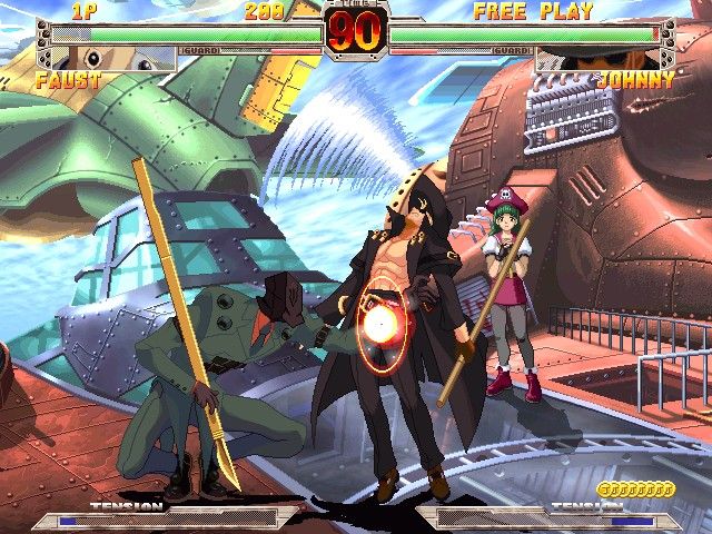 Guilty Gear X (Windows) screenshot: That surely hurt you, no?