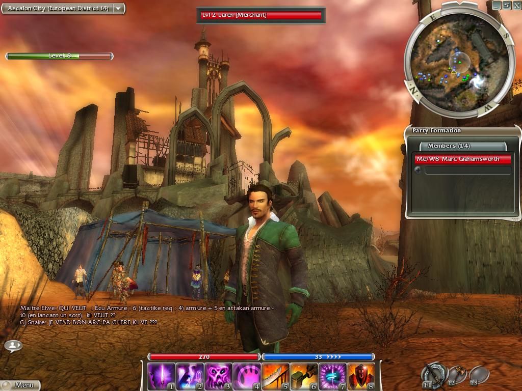 Guild Wars (Windows) screenshot: One of the six classes available in the game: The Mesmer. Note that you can multi-class in Guild Wars (and it's encouraged).