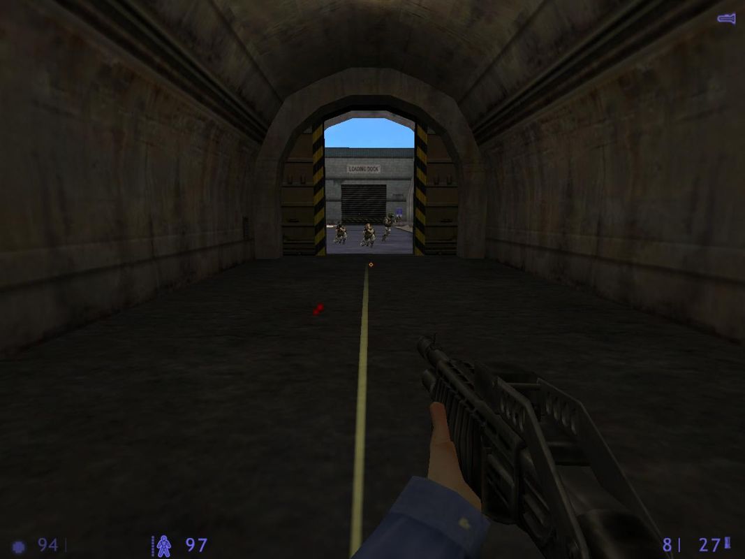 Half-Life: Blue Shift (Windows) screenshot: Wait a second -- these soldiers are trying to kill me!