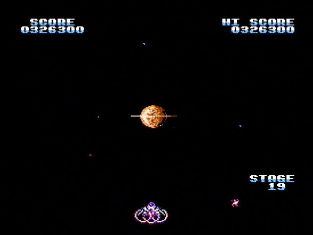 Gyruss (NES) screenshot: A level is complete