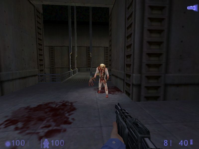 Half-Life: Blue Shift (Windows) screenshot: Mutated scientist... a poor soul that neither got away, nor committed suicide in time.